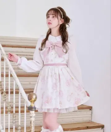 LIZLISA 주얼리 패턴 원피스 화이트