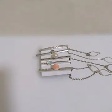 실버 넥타이핀 5점 펄 등