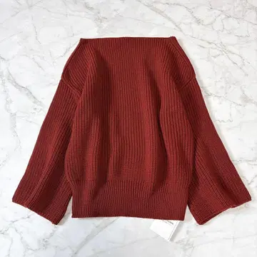 택 포함 미사용 CITYSHOP 보트넥 니트 풀오버 일본제 와인