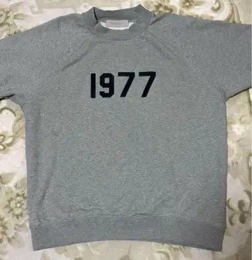 1977 프린트 그레이 반팔 스웨트 셔츠 L