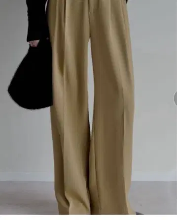 더블 턱 컬러 와이드 팬츠