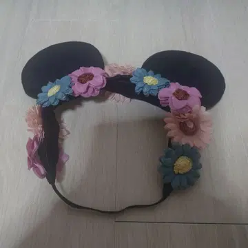 미키마우스 모양 꽃 장식 머리띠