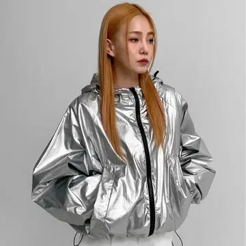 blackup 델란 나일론 윈드 브레이커 UNISEX 한국 실버 저지