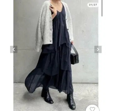 CASA FLINE 그레이 가디건 긴팔