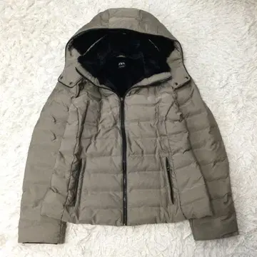 컨디션 최상 ZARA 자라 2WAY 후드 다운 자켓 그레이지 XL