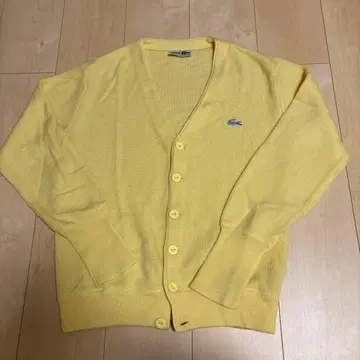 구제 의류 Lacoste V넥 가디건 옐로우 컬러