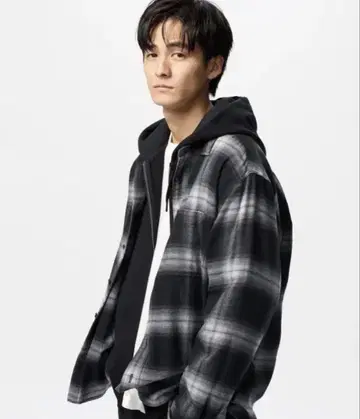 유니클로 플란넬 셔츠 체크 블랙