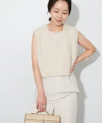 [ 미사용품 ] 23AW plage 캐시미어 믹스 퍼 베스트