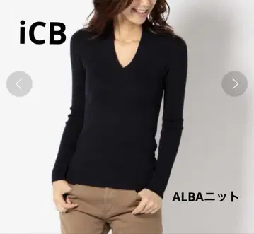 iCB ALBA 리브 V넥 니트