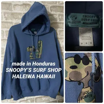 하와이 한정판 피넛 스누피 남성용 M 후드티 서프샵