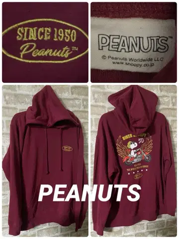 PEANUTS 남성용 3L 2XL XXL 후드티 바이커 스누피