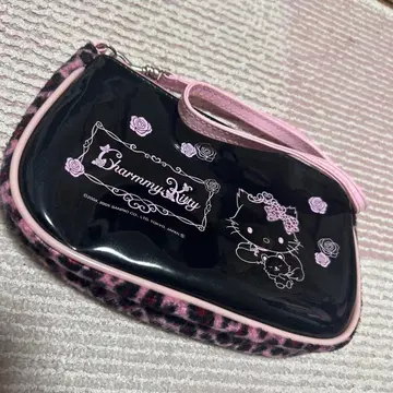 레어 헤이세이 레트로 산리오 키티 레오파드 무늬 파우치 백 2005