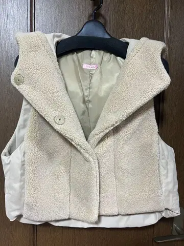 플리스 후드 부착 베스트
