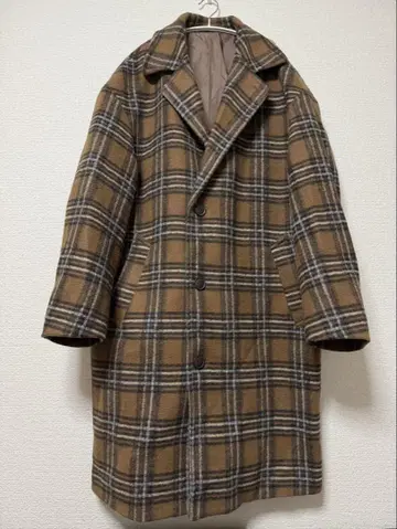 NIKO AND - 브라운 계열 체크 체스터 코트