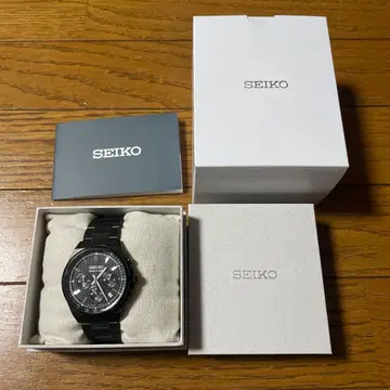 한정판 모델 크로노그래프 SEIKO SBTR037 아날로그 블랙 블랙