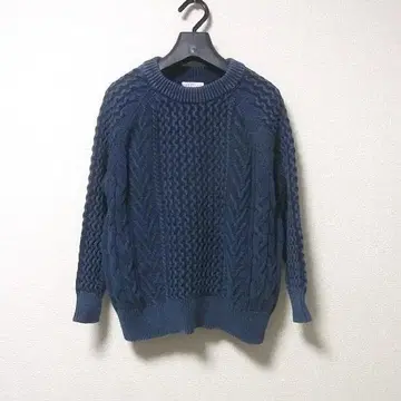 데밀리 DEMYLEE 인디고 케이블 니트 상의 스웨터 S