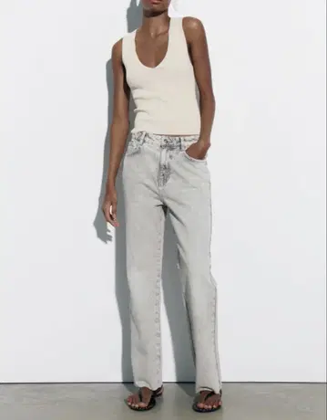 ZARA 자라 하이라이즈 스트레이트 데님 팬츠 38