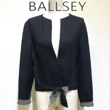 BALLSEY 노카라 자켓 블랙 사이즈 38 울 캐시미어 얇은 소재