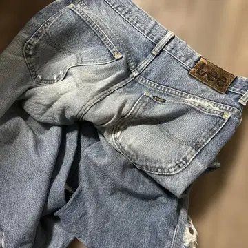 Lee 데미지 가공 와이드 레그 청바지