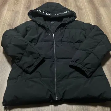 B&T CLUB 미사용 4L~5L 패딩 자켓 블루종 후드 부착 블랙