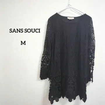해외 구제 의류 새상품급 SANS SOUCI 블랙 레이스 튜닉 M 사이즈