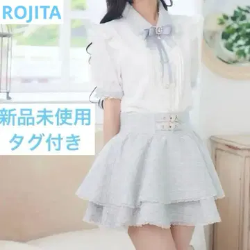 [ 새상품 미사용 ] ROJITA 트위드 치마바지 색스 블루 스카이블루