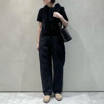 conte 페이즐리 자카드 팬츠 블랙 패턴
