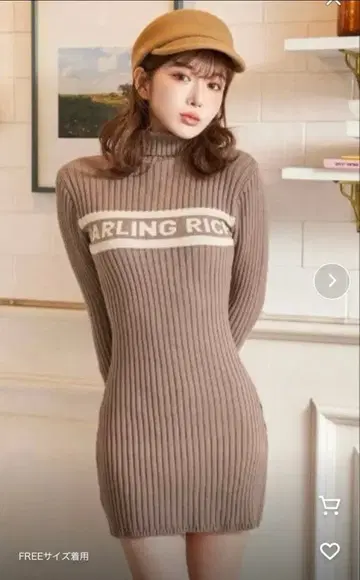 Darich AW 자카드 니트 미니 원피스 모카 Free