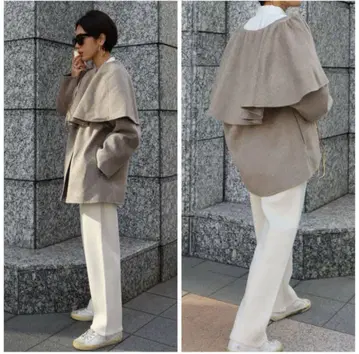 MACHATT 오버 컬러 울 코트 베이지