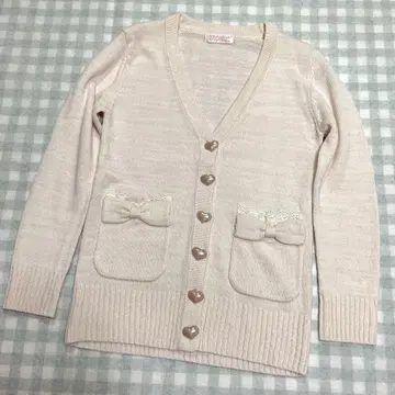 TRALALA 레어 핑크 리본 가디건