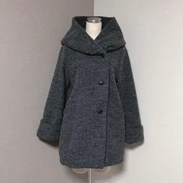 로리즈팜 에어 울 big 후드 코트 그레이