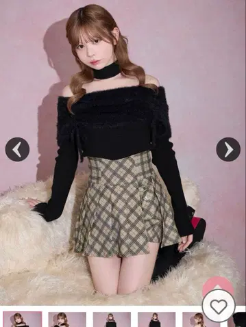 [ 최저가 ] 미셸 마카롱 오리지널 체크 무늬 슬림 레그 치마바지