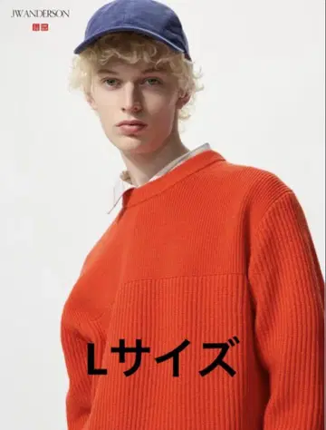 UNIQLO JW ANDERSON 리브 크루넥 스웨터/긴팔 오렌지