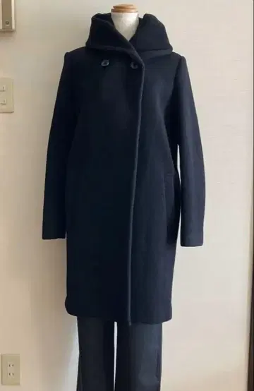 JOURNAL STANDARD 울 코트 블랙 후드티