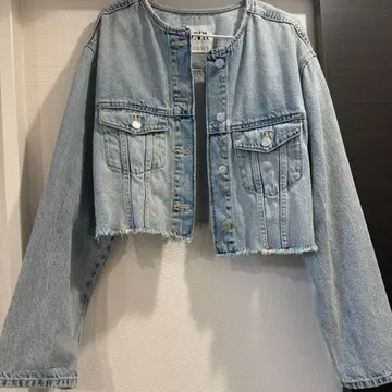 ZARA 라이트 블루 데님 크롭 자켓