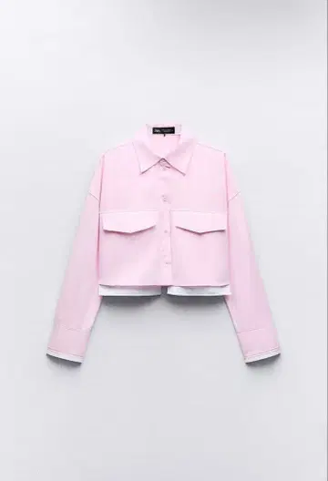 ZARA 핑크 크롭 셔츠