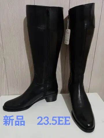 마리 클럽 새상품 마리클럽 롱 부츠 블랙 천연 가죽 23.5EE