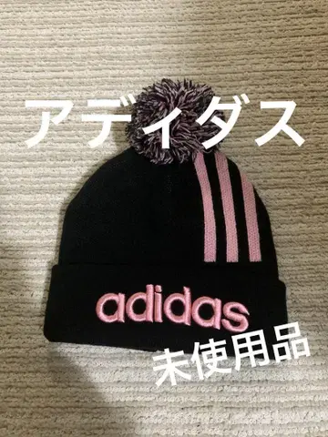 adidas 폼폼 포함 니트 모자 미사용품.
