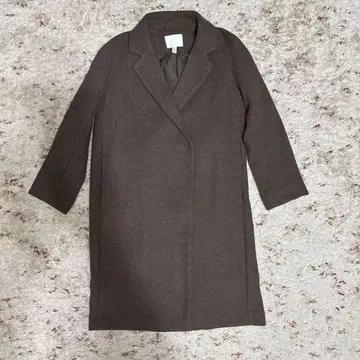 브라운 더블 버튼 체스터 코트