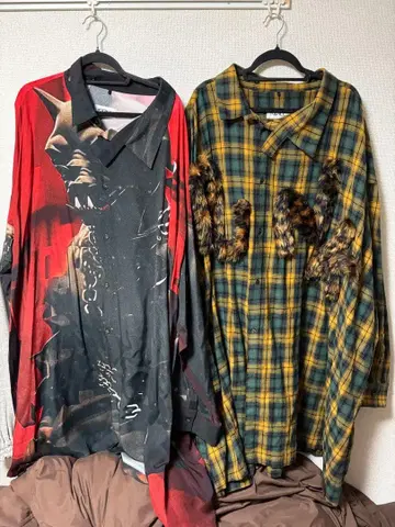 KIDILL 24aw 25ss 체크 셔츠 데빌 롱 셔츠