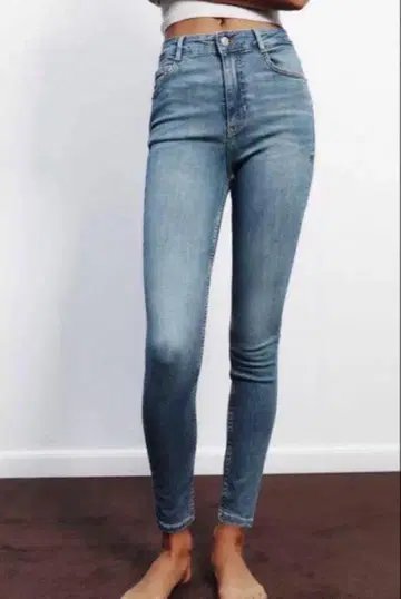 ZARA 스컬프트 하이웨스트 데님 청바지 택 포함 새상품 36 블루