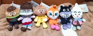 호빵맨 캐릭터 봉제 인형 6체 세트 약 15cm