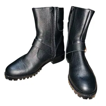 슈 갤러리 오타 엔지니어 부츠 가죽 주름 블랙 22.5cm