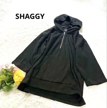 SHAGGY [ L ] 하프 지퍼 후드 맨투맨 튜닉 포케