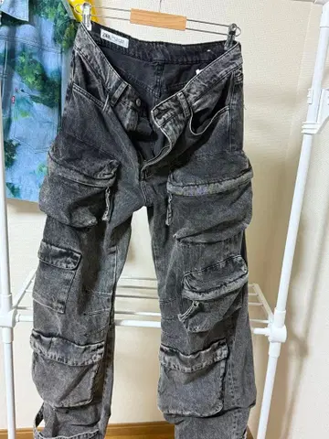 ZARA 그레이 카고 데님 EUR 38