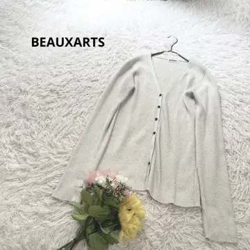 BEAUXARTS [ L ] 상의 라메 가디건 V넥 리브 얇은 소재 겉옷