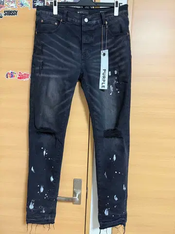 PURPLE 블랙 스키니 데님