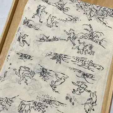 조수기화 크레이프 원단 오비 장식 천 미사용 새상품급 아이보리