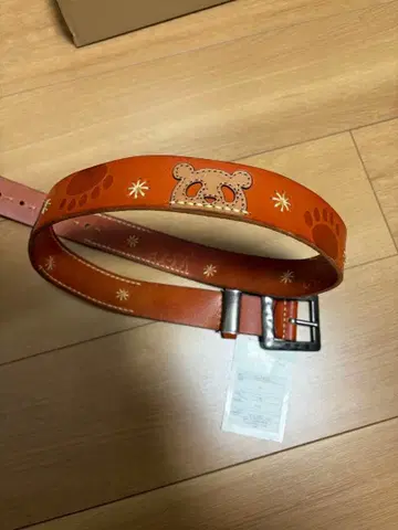 PANDIESTA JAPAN 곰 디자인 소가죽 벨트 F