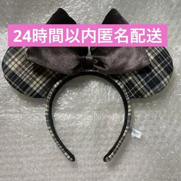 디즈니 미니 머리띠 2025 가을/겨울 신상 브라운 체크